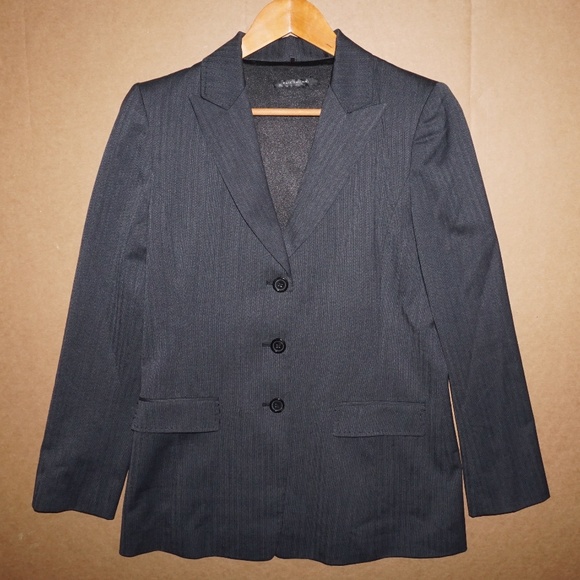 vintage gray gabardine blazer menswear jacket long - Picture 1 of 7